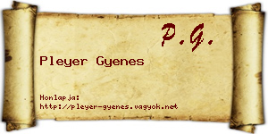 Pleyer Gyenes névjegykártya
